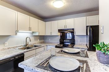 Modern kitchen with custom cabinet